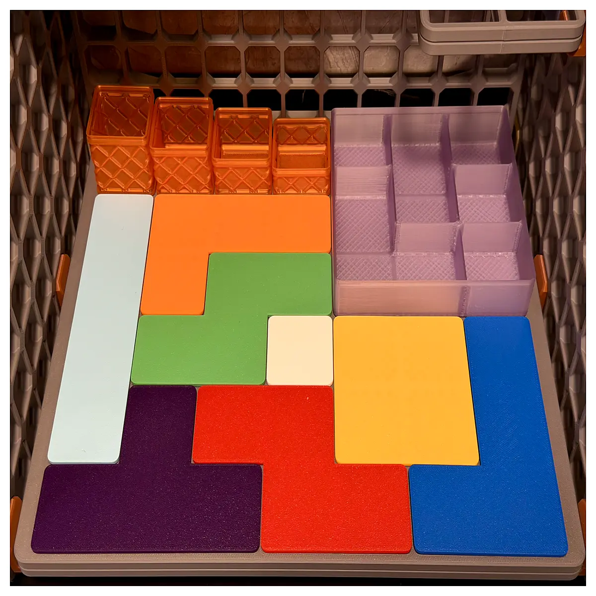 gridfinity accent bins custom organizer inserts colorful modular storage system desk tidy