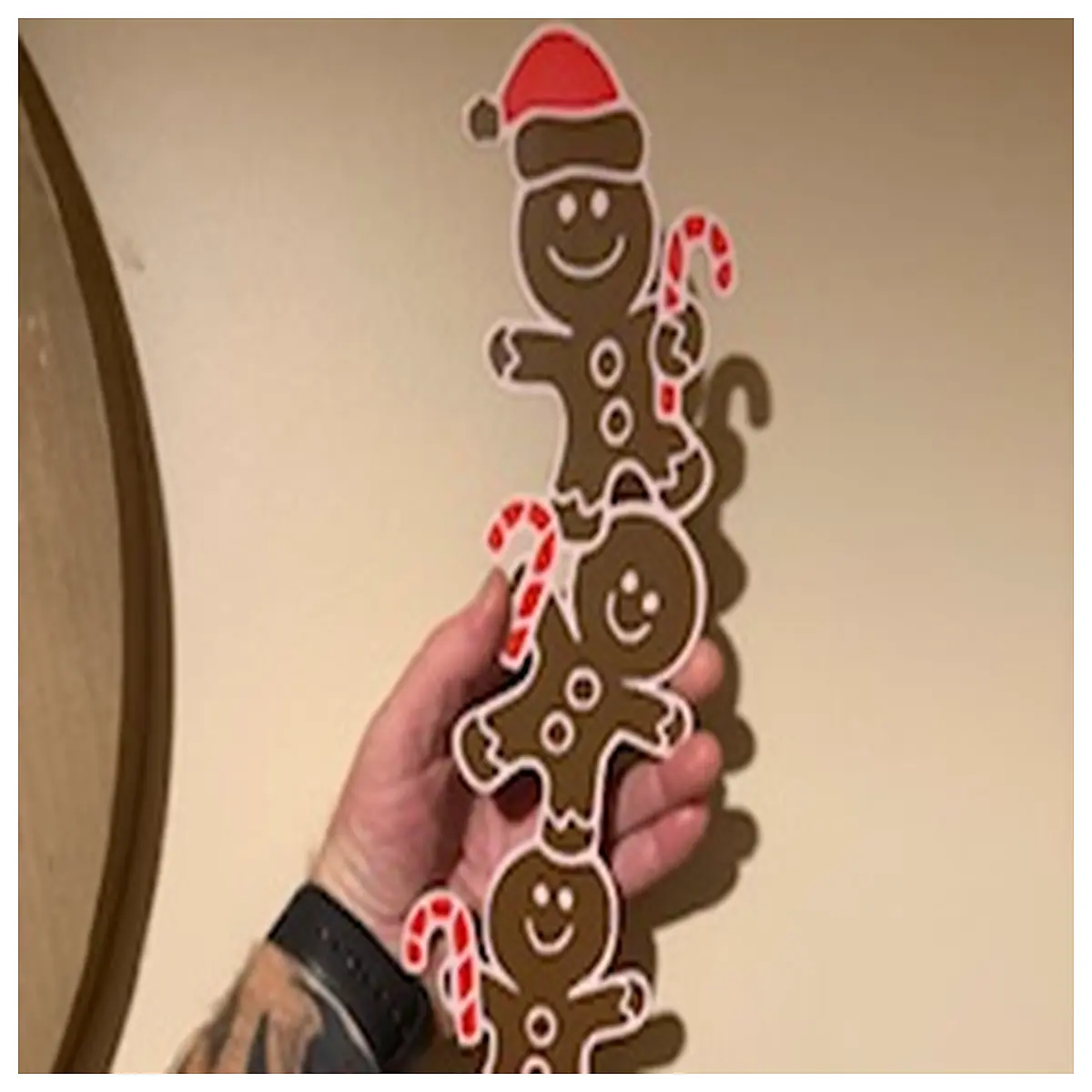 cute gingerbread man stacking blocks set of 3 wooden holiday toy for kids christmas tree ornaments festive table decor