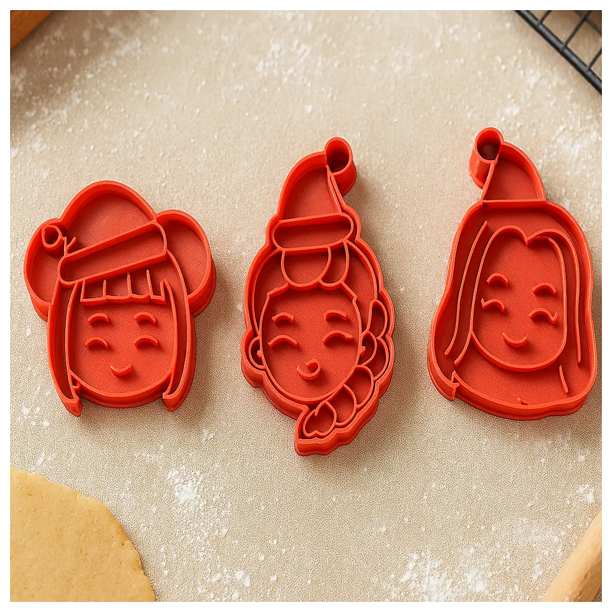 huntrix trendy cookie cutters set 3pcs stainless steel baking molds for holiday party diy fondant shapes