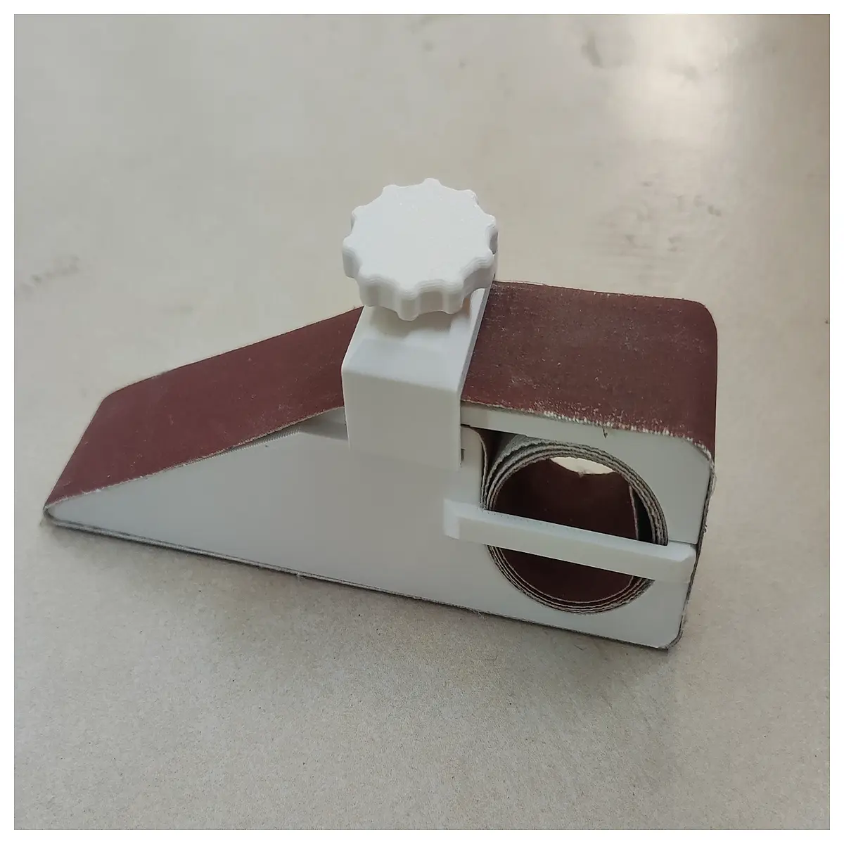 sandpaper holder roll dispenser no glue no tools easy tear strip mounting adhesive sanding accessory
