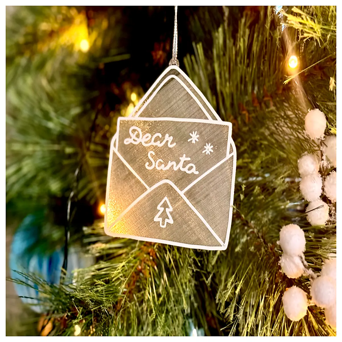 christmas letter to santa ornament hanging envelope decoration for tree holiday mail charm xmas gift tag festive window