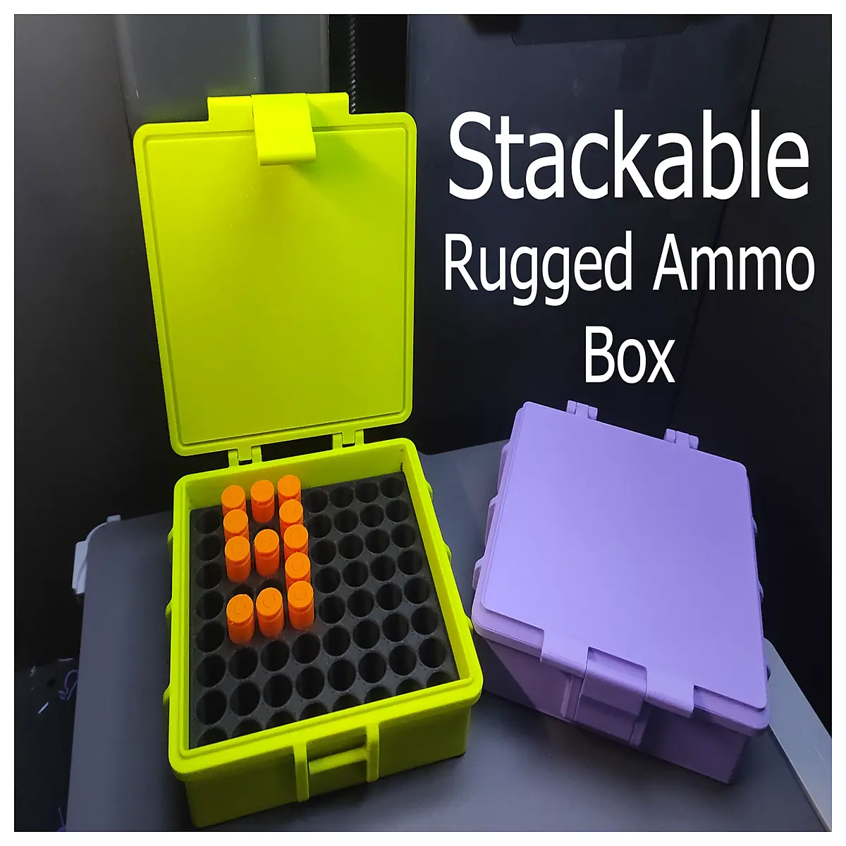 9mm Ammo Box 22LR 223 Stackable Durable Military Storage Case Cartridge Organizer