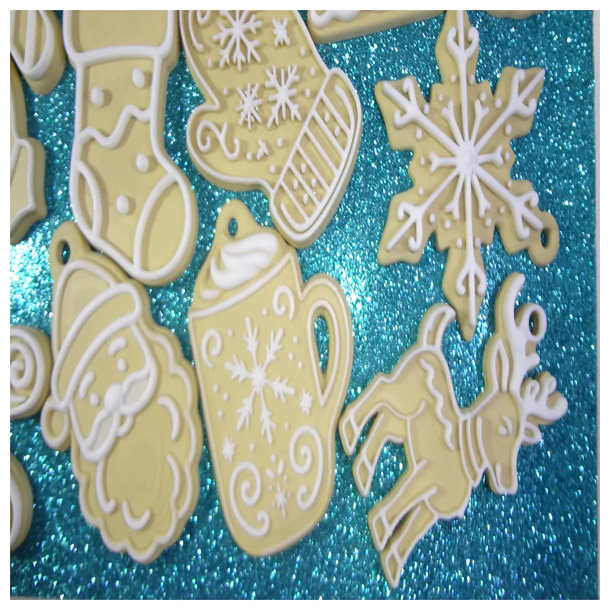 edible icing sugar cookie tree ornaments for holiday baking party favors