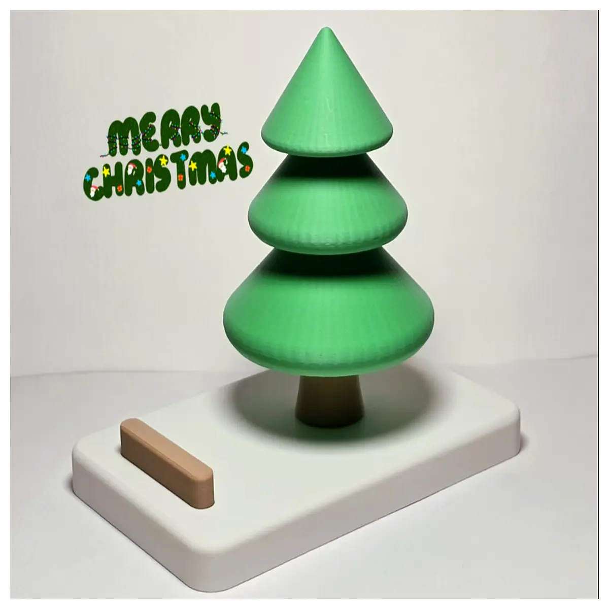 Snow Mirror Christmas Tree Desktop Ornament Phone Stand Easy Print No Support Stand Festive Decoration Phone Accessory