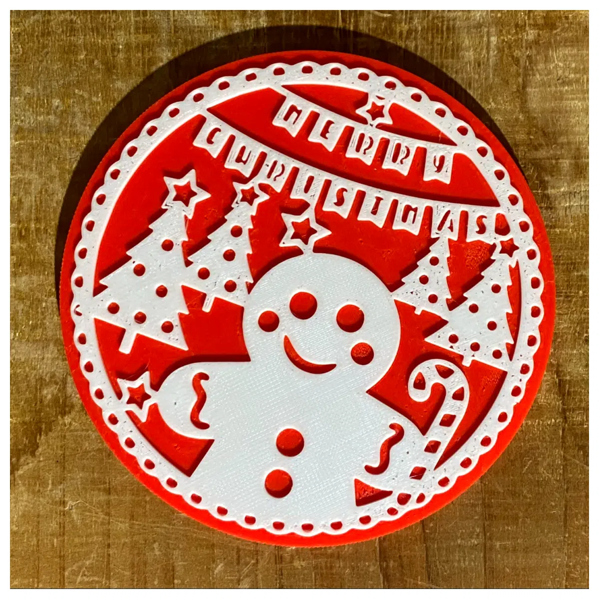 Gingerbread Man Christmas Coasters Festive Decoration Christmas Gift Cookie Mat Holiday Table Decor