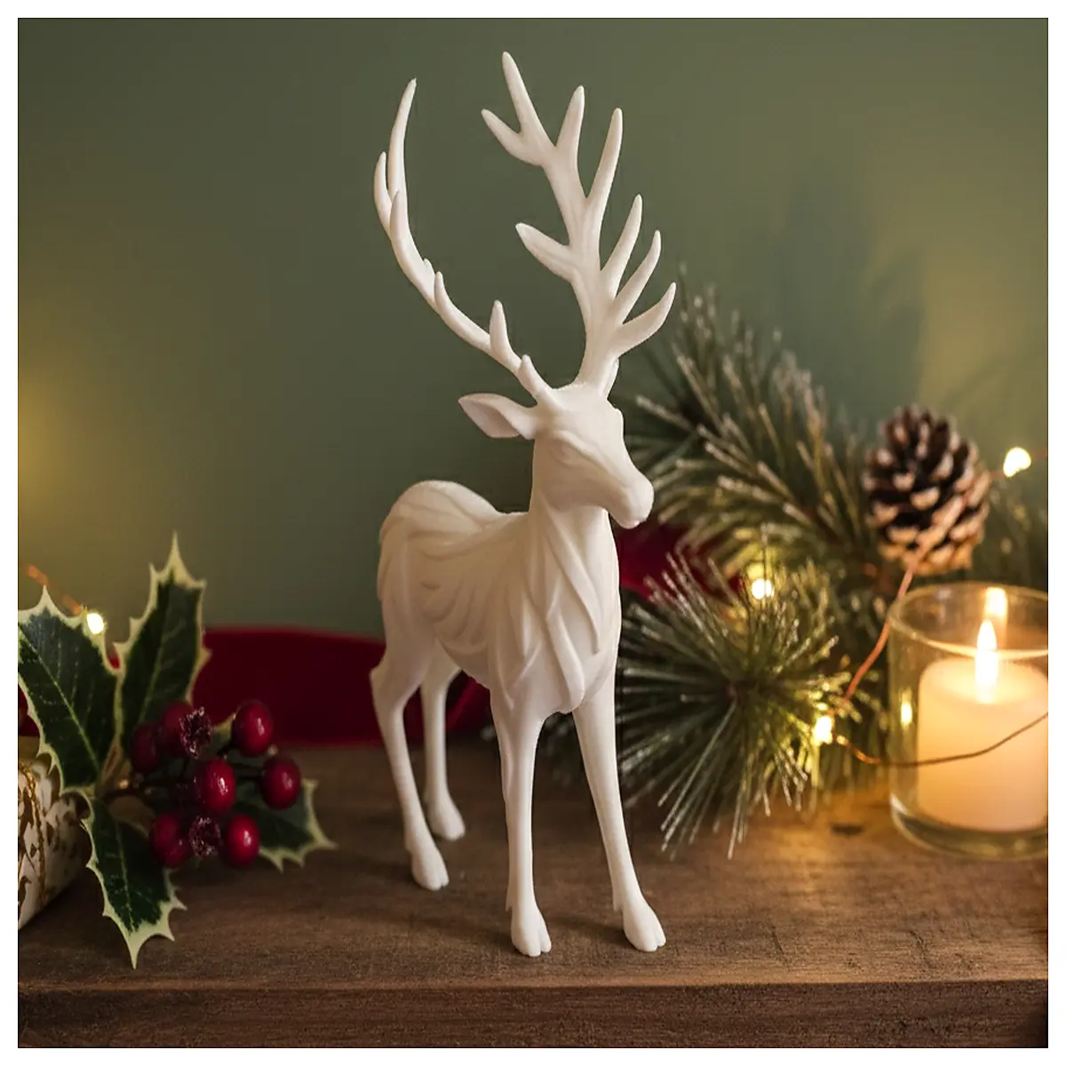 cute reindeer plush toy for kids holiday decor soft stuffed animal gift winter forest woodland creature doll