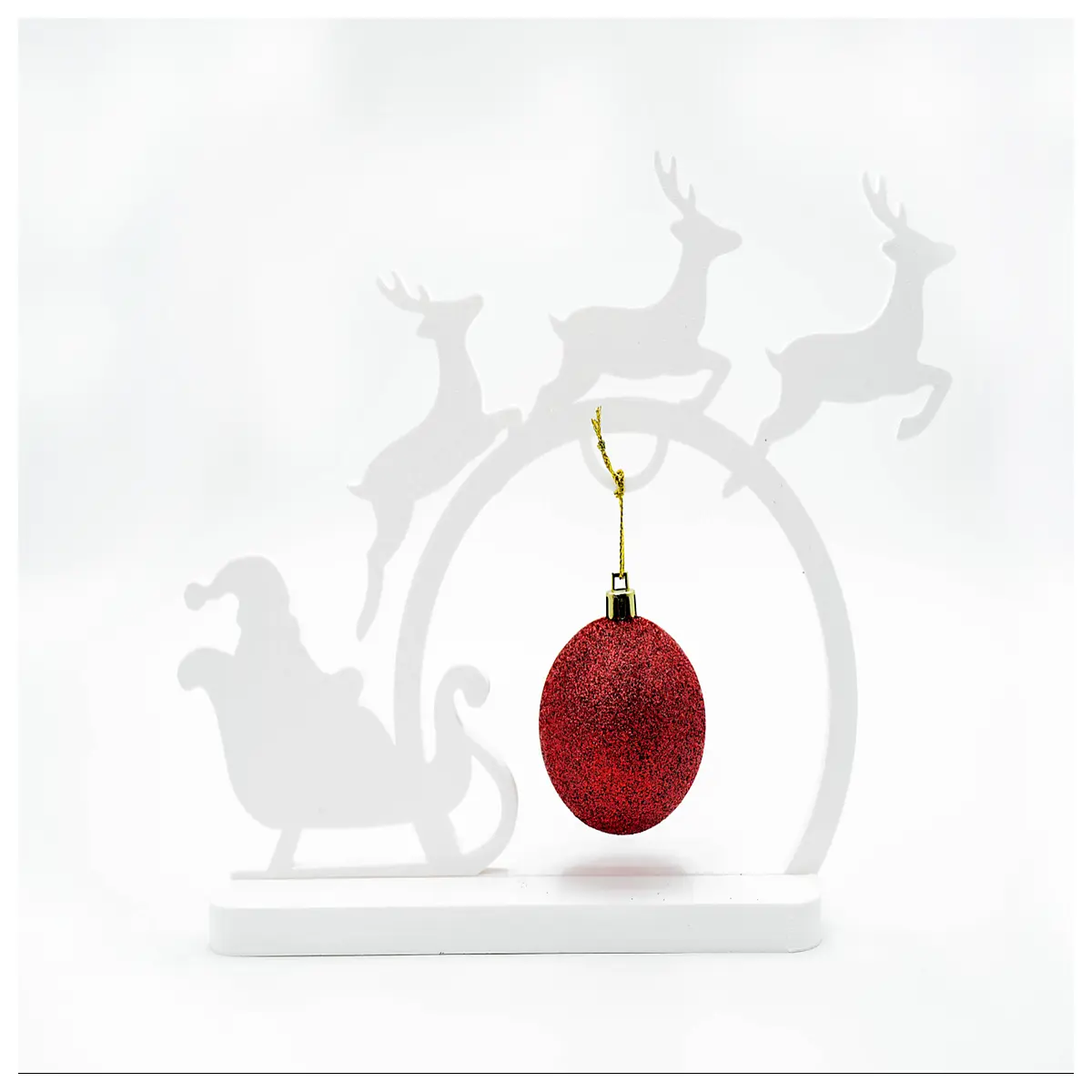 Reindeer Sleigh Christmas Ornament Holder Festive Decor Christmas Ball Stand Accessories Holiday Ornament Support