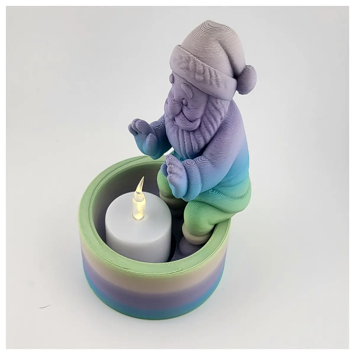 Santa Claus Candle Holder Christmas Decoration Festive Warm Lighting Xmas Ornament Holiday Decor