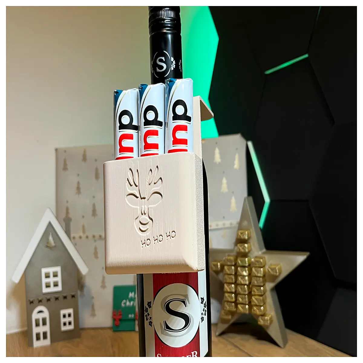 Christmas Gift Box Bottle Shaped Gift Box Festive Gift Box Merry Christmas Present Joyful Gift Decorative Box Christmas Decor