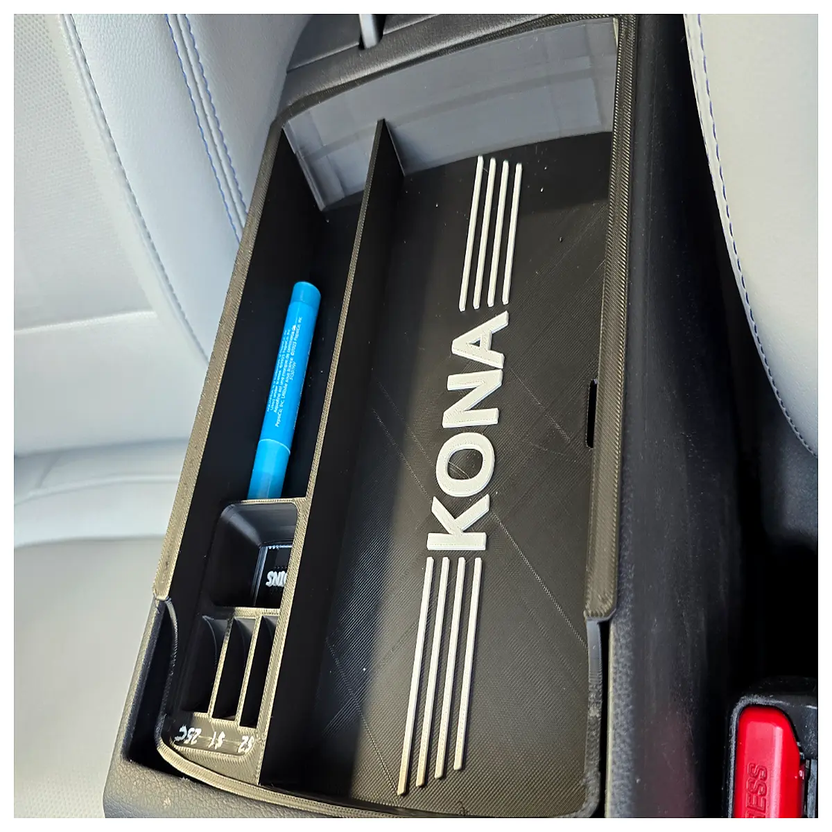 kona ev 2023 center console tray insert with coin holder slot organizer accessory