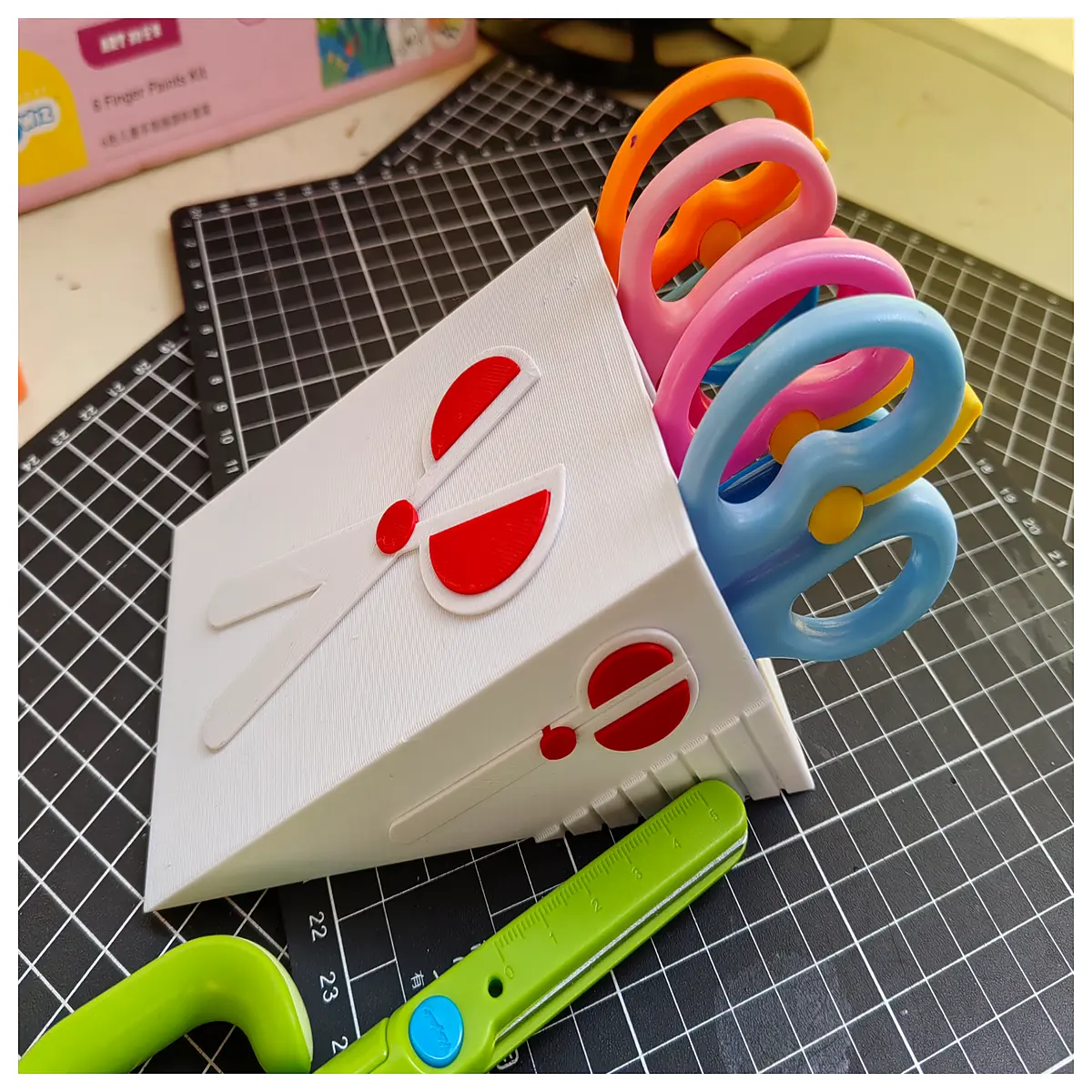 desktop scissors organizer holder for craft supplies storage box tidy