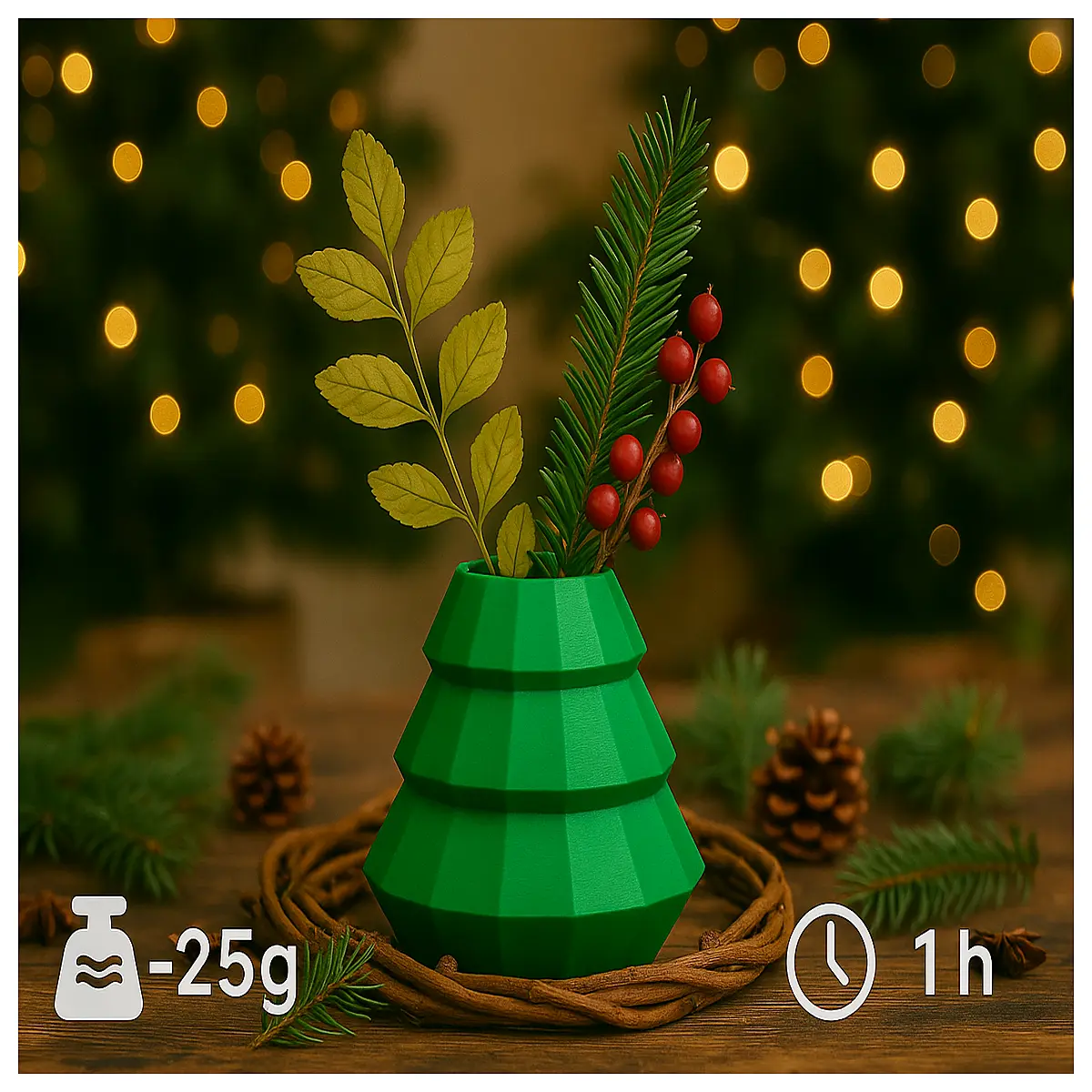 christmas tree vase holiday decor greenery container for pine branches winter centerpiece