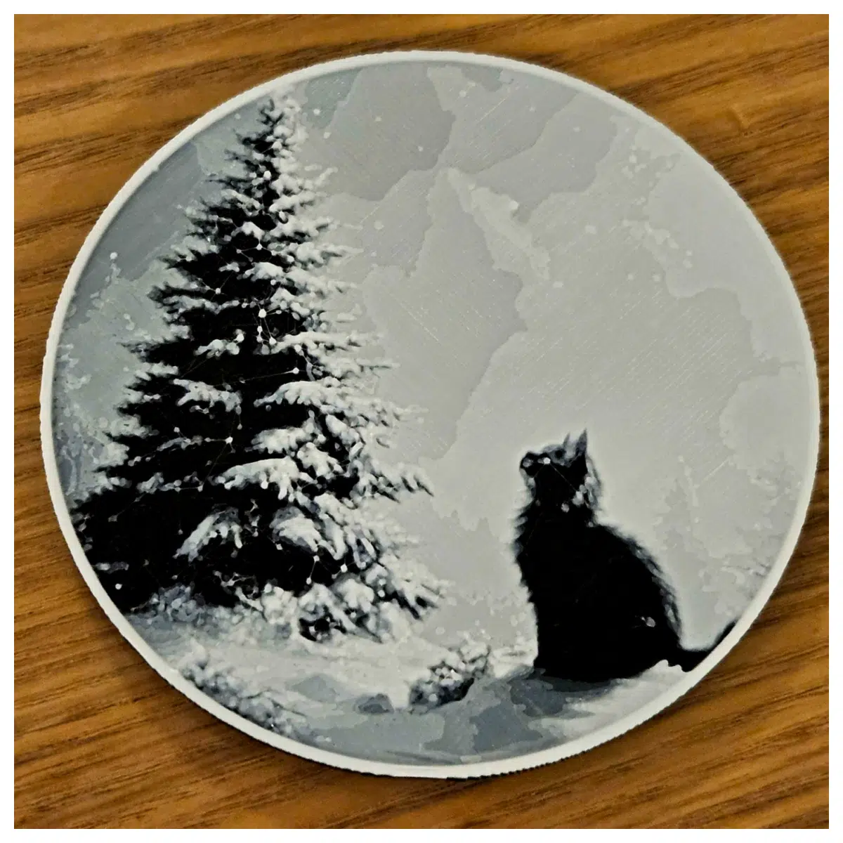 Cat and Tree Coasters Insulated Drink Mats Heat Spill Proof Non Slip Lazy Person Gift Party Decor