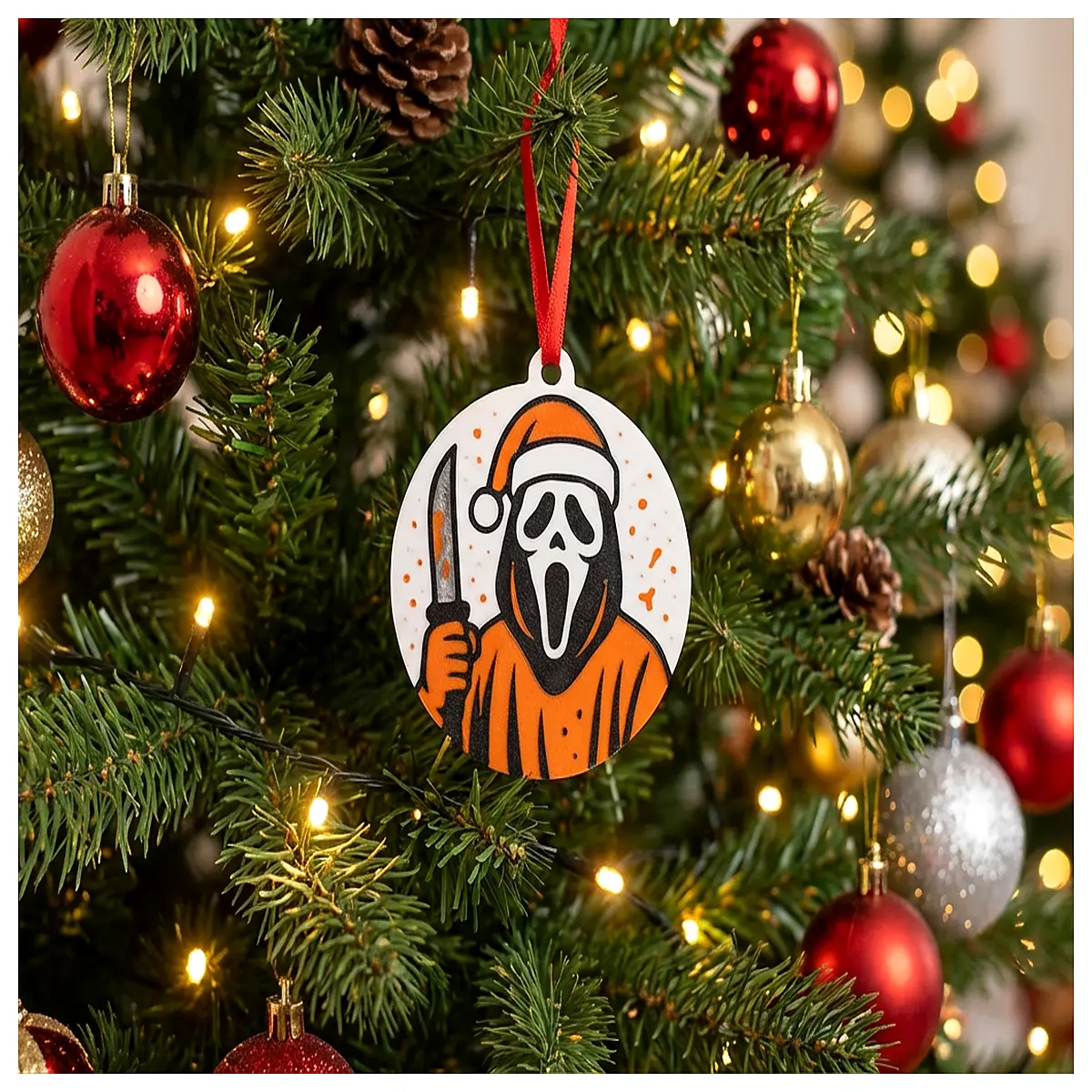 Ghoulface Christmas Ornaments Festive Atmosphere Christmas Gift Cute Expression Tree Decoration New Year Decor