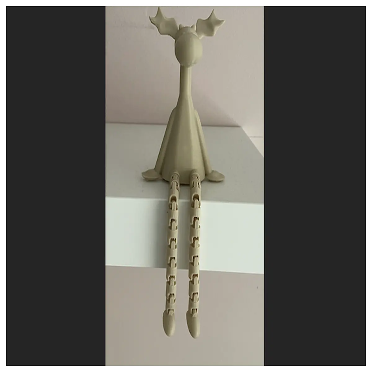 articulated posable moose figurine sitting pose holiday decor home ornament