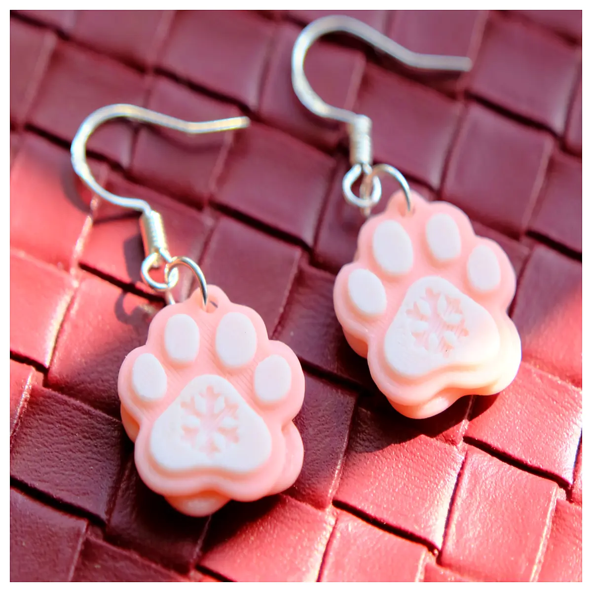 Christmas Cat Paw Snowflake Earrings Women s Festive Jewelry Winter Earring Christmas Gift Party Decoration