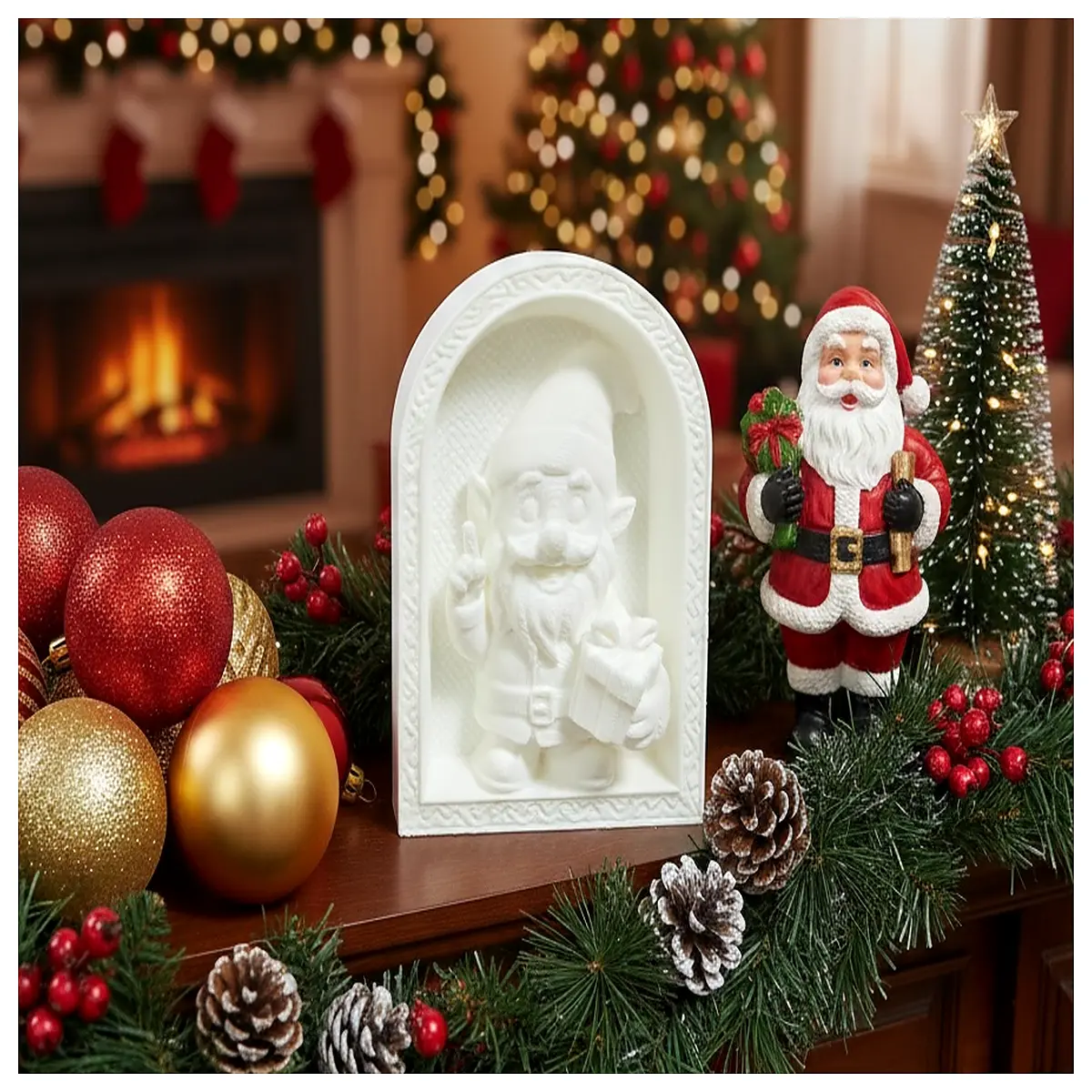 Merry Christmas Gift Box Little Man Standing Festive Holiday Decoration Christmas Display Gift Box