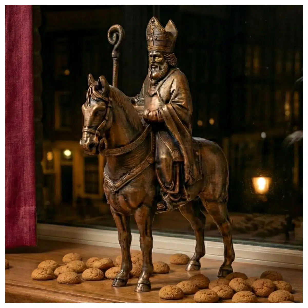 Saint Nicholas Riding His Horse Toy Gift Christmas Horse Decoration Kids Gift Set Holiday Decorations