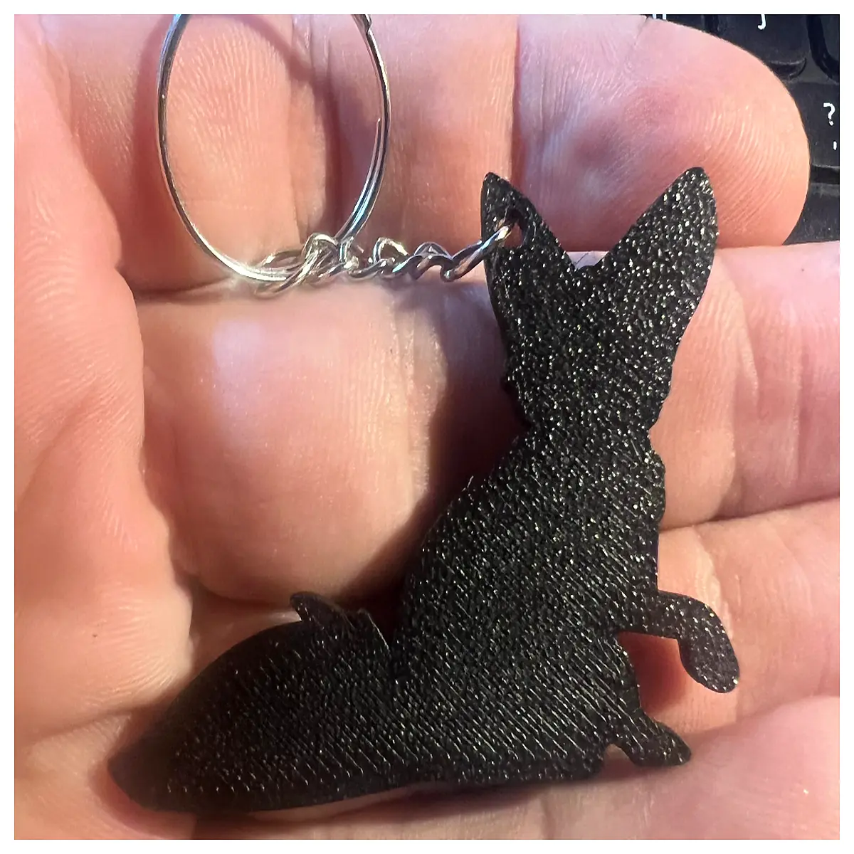 Keychain Fox Silhouette Animal Figurine Car Accessories Hanging Decoration Keyring Pet Memorial Gift