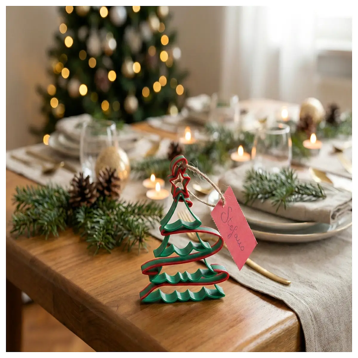 christmas tree place card holder clip for holiday table setting wedding favor gift bag tag