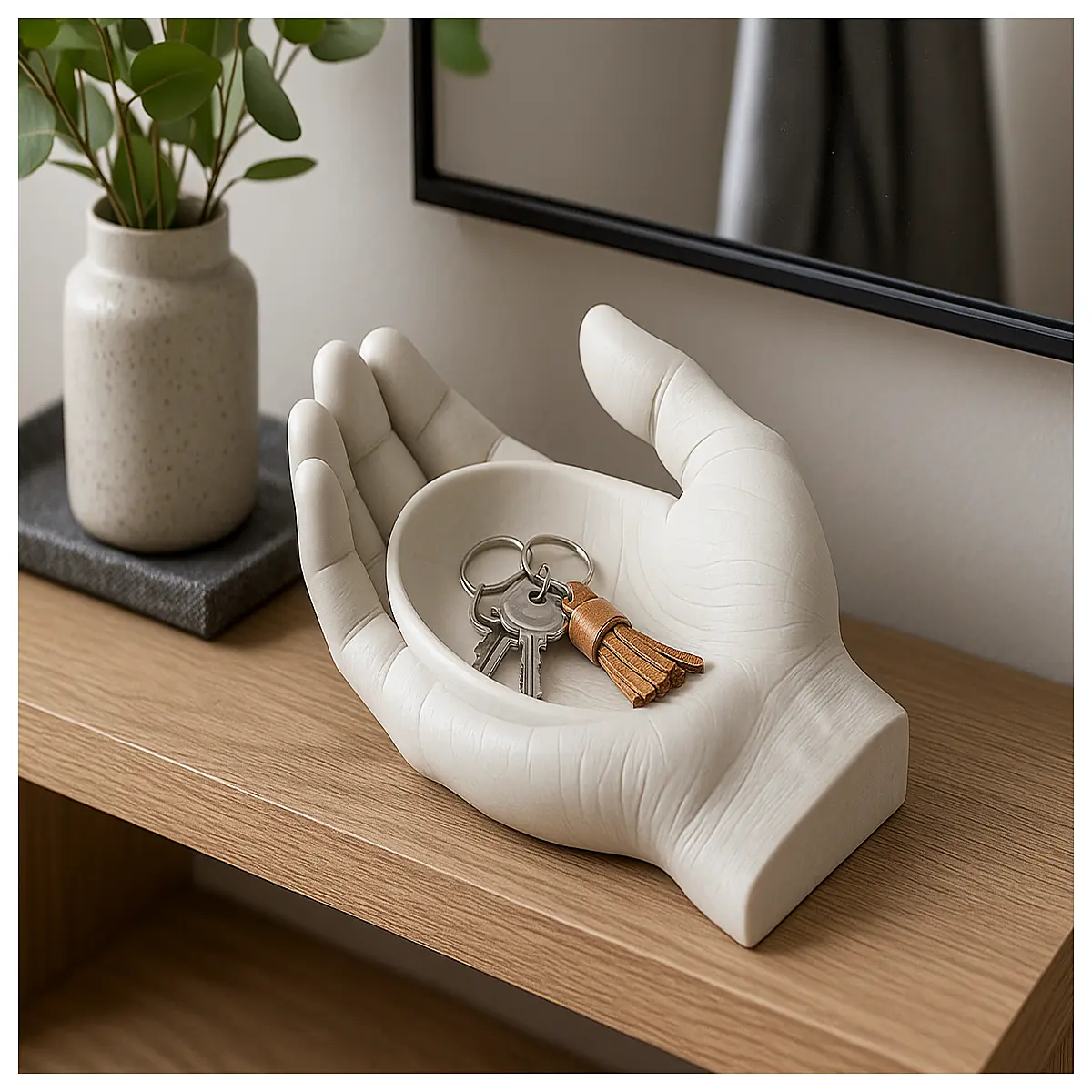 palm shaped desk organizer tray for clutter control hand print storage bin for office supplies palm design container for small items