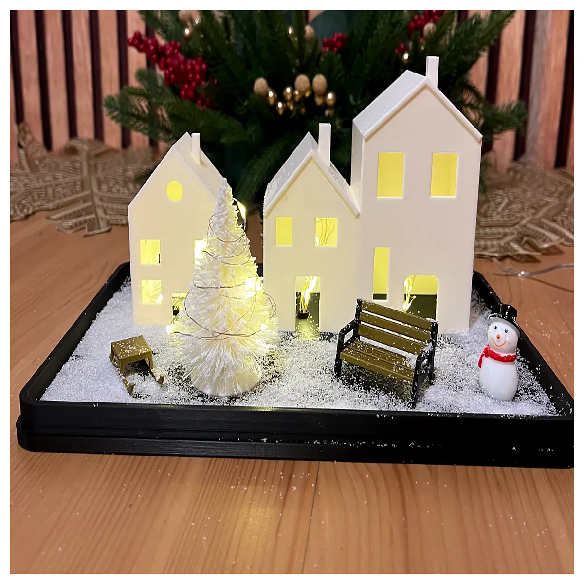 village christmas decoration for home indoor outdoor lighted snowman santa house xmas decor