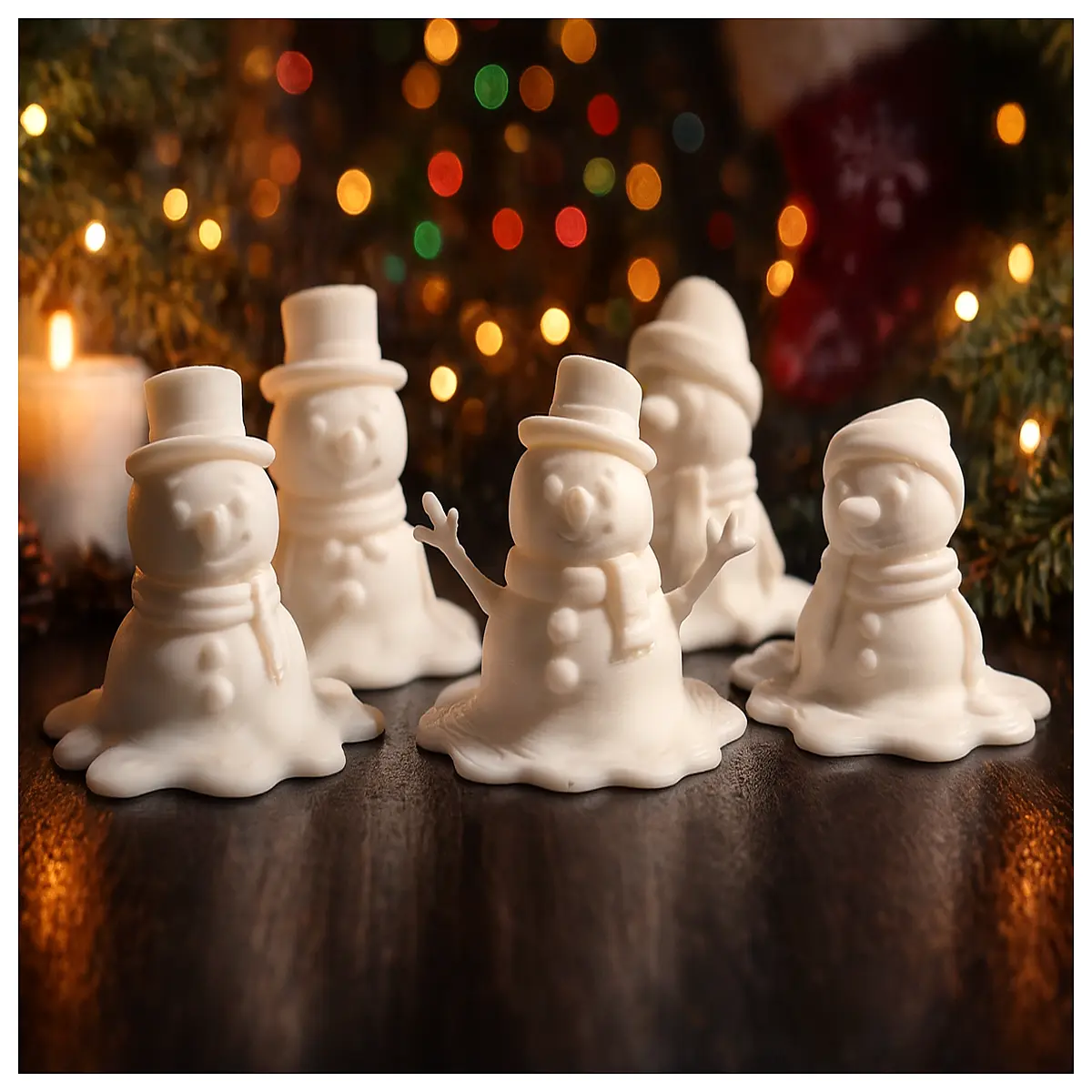 mini melting snowman desk ornament cute resin winter holiday decor funny seasonal table centerpiece for christmas