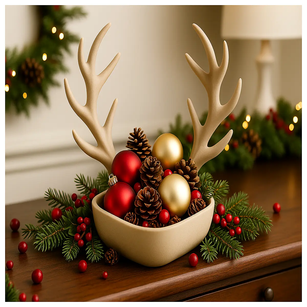 Fawn Horn Bowl Unstable Fawn Horn Feeding Bowl Animal Bowl Pet Bowl Small Dog Cat Feeder Decoration