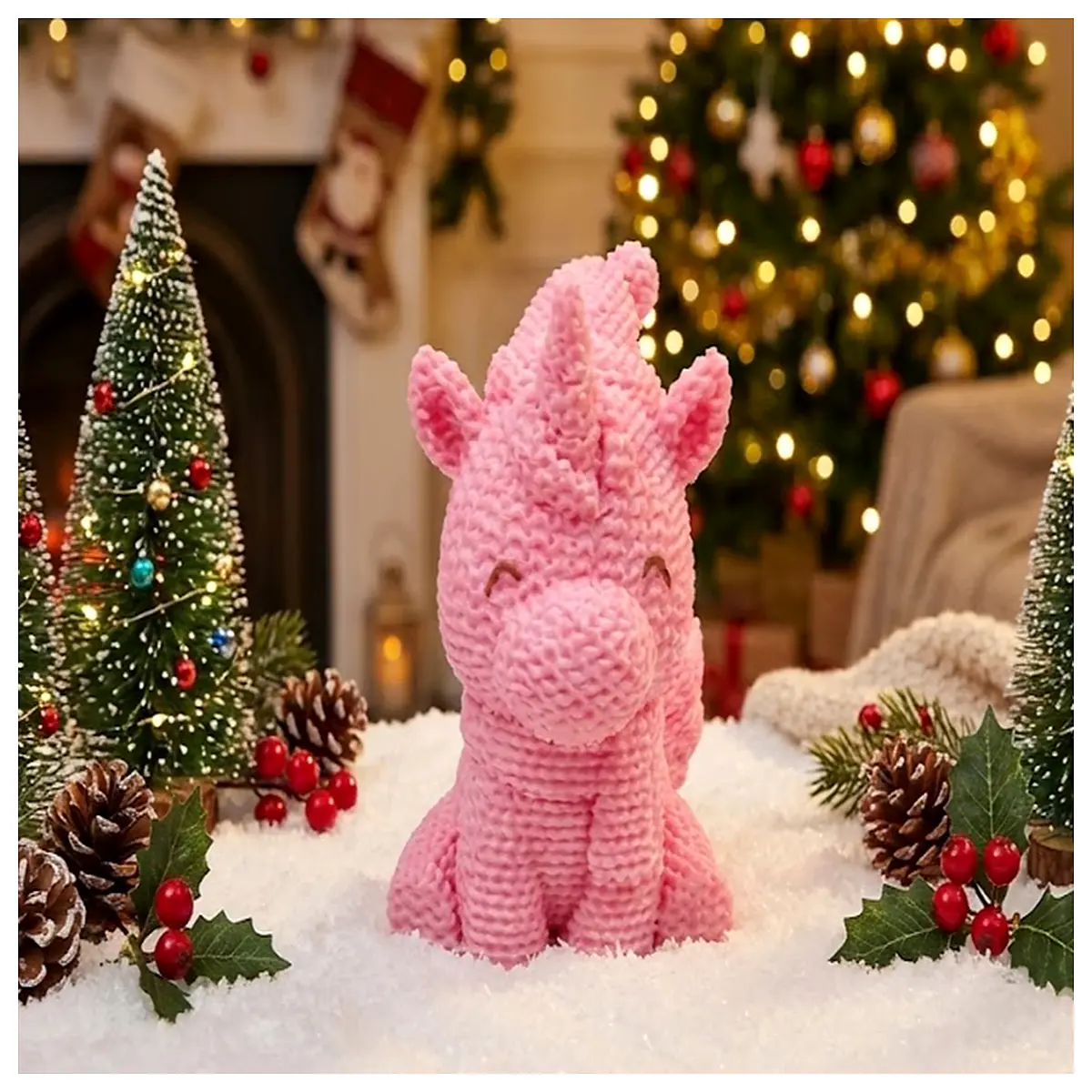 knitted christmas ornament plush toy holiday decor kids