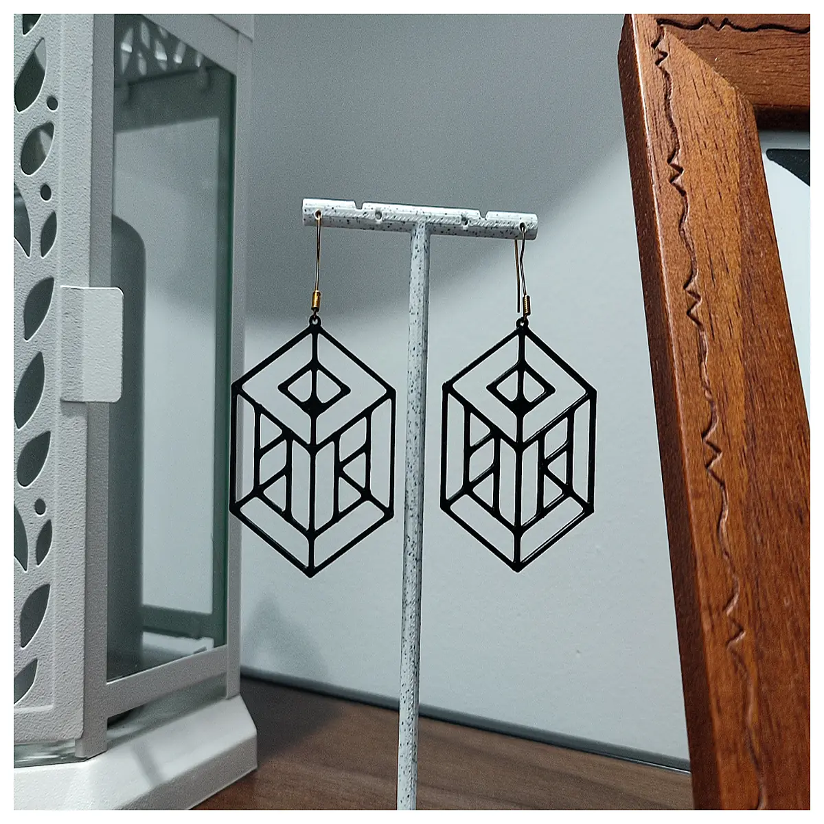 Tritton Cube Earrings Geometric Earring Modern Design Shape Decorative Earrings Fashion Ear Studs
