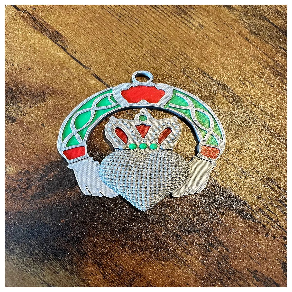irish claddagh christmas ornament crochet hook handmade holiday decor gift