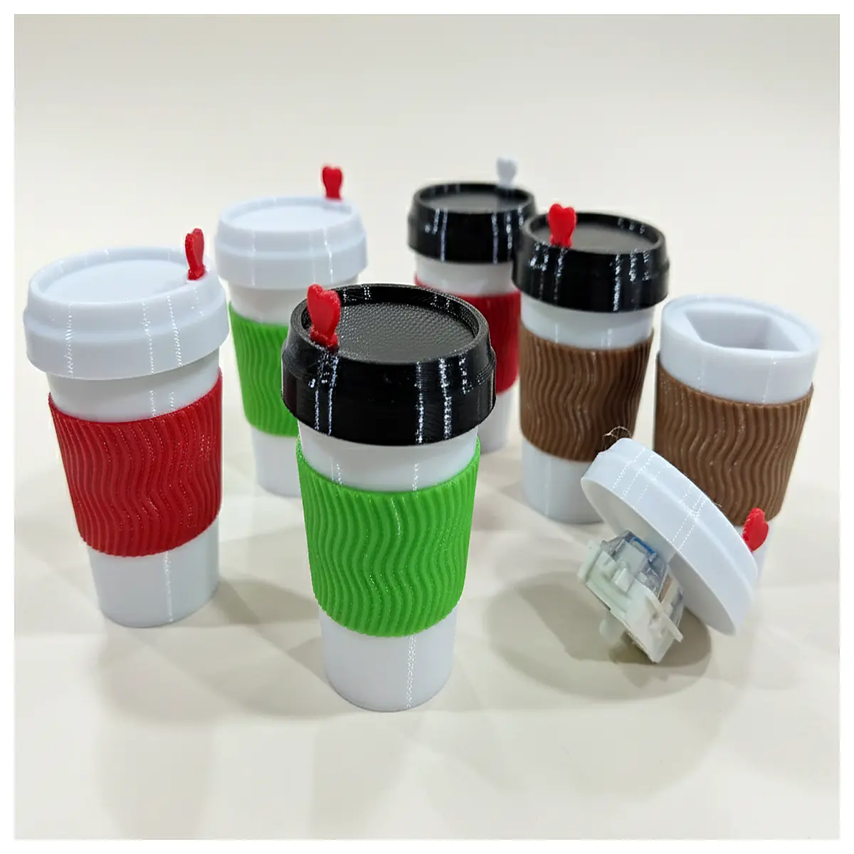 Coffee Cup Stress Release Clicker Anxiety Relief Calming Toy Desk Fidget Stress Ball Sensory Tool