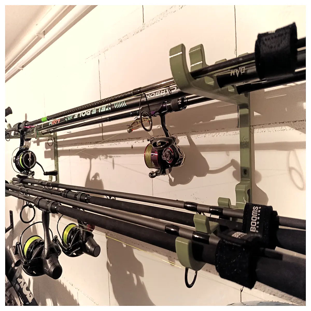 Wall Mount Fishing Rod Rack 3 6 Pole Holder Storage System Fishing Accessories Wall Mounted Rod Stand Outdoor Sports