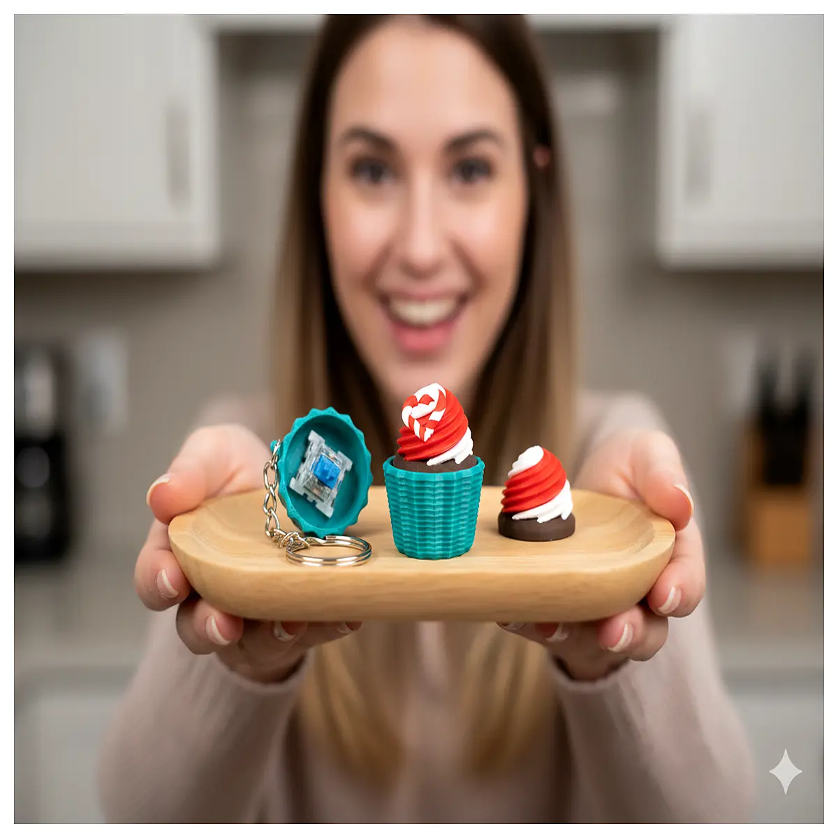 Double Layer Fondant Cupcake Stress Reliever Clicker Christmas Gift Puzzle Toy Sensory Relief