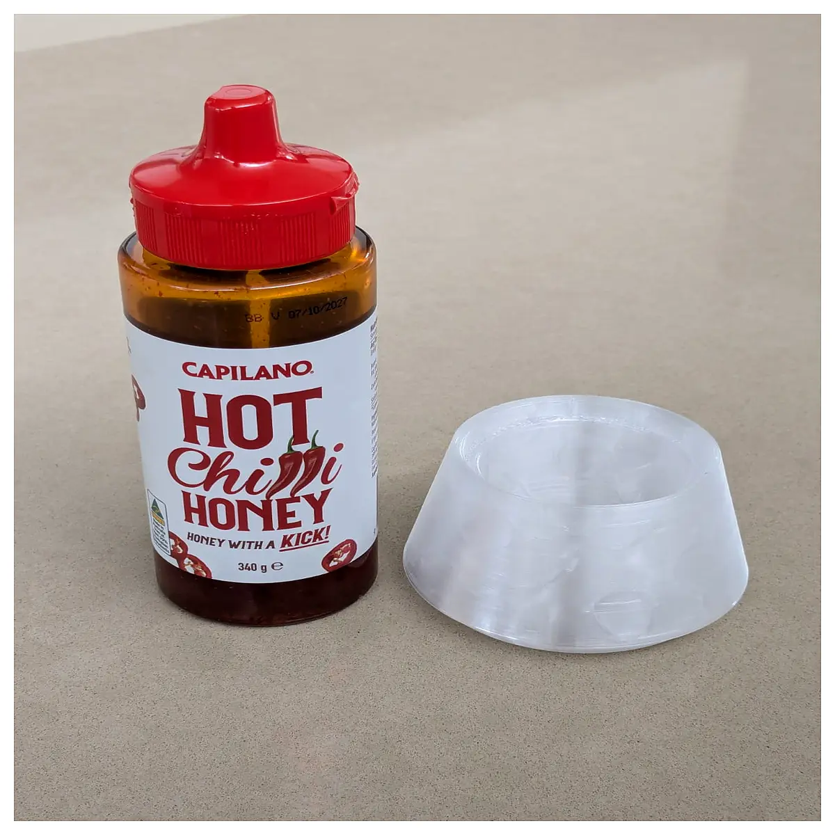 capilano spicy chili honey bottle holder kitchen counter organizer condiment dispenser rack