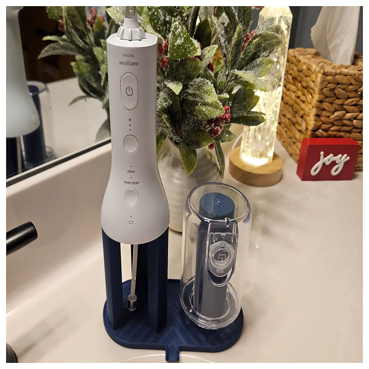 water flosser holder for bathroom counter electric toothbrush organizer with drainage hole waterproof sink caddy rack