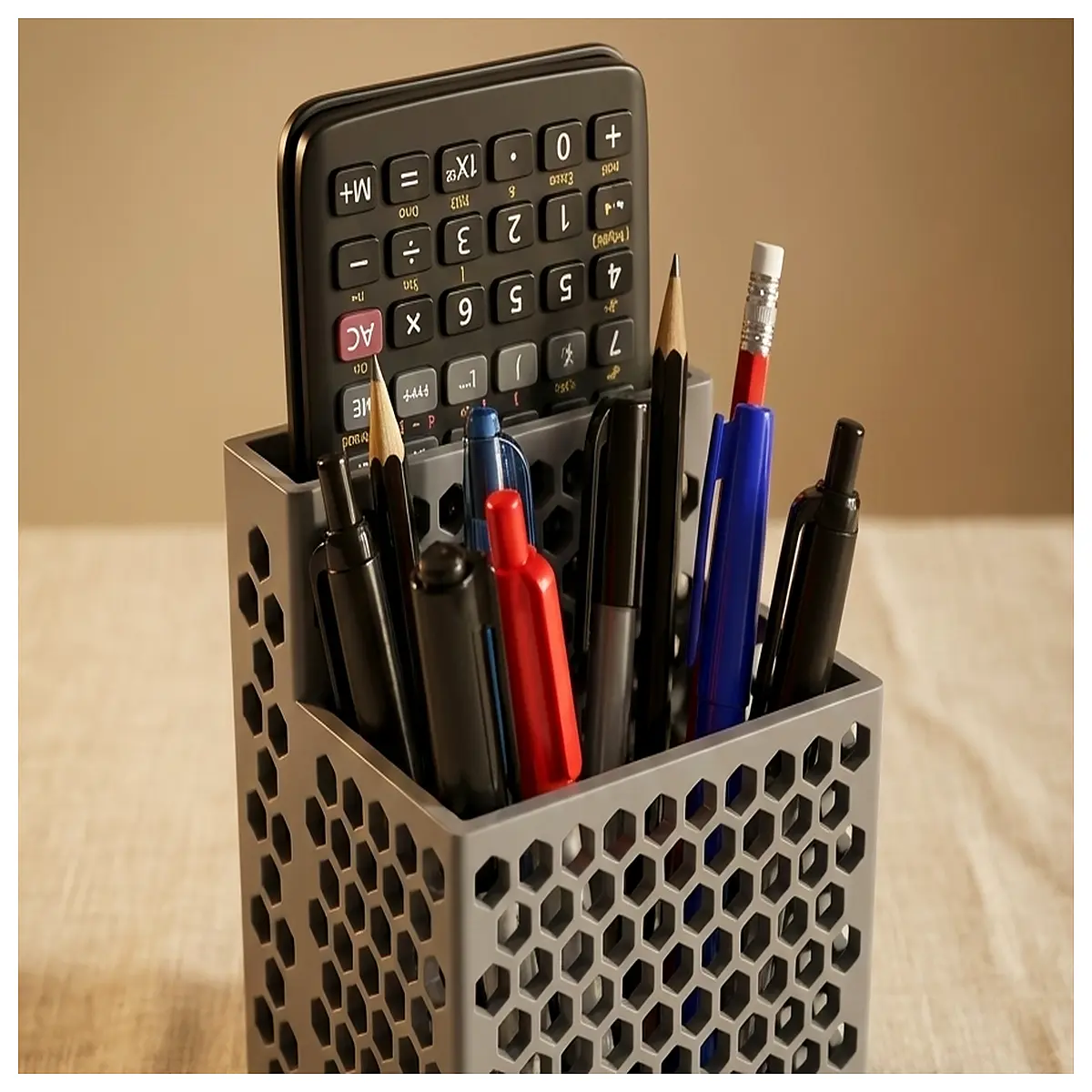 Honeycomb Pencil Holder Calculator Stand Phone Holder Desk Organizer Office Shelf Simple Storage Box Creative Home Accessories