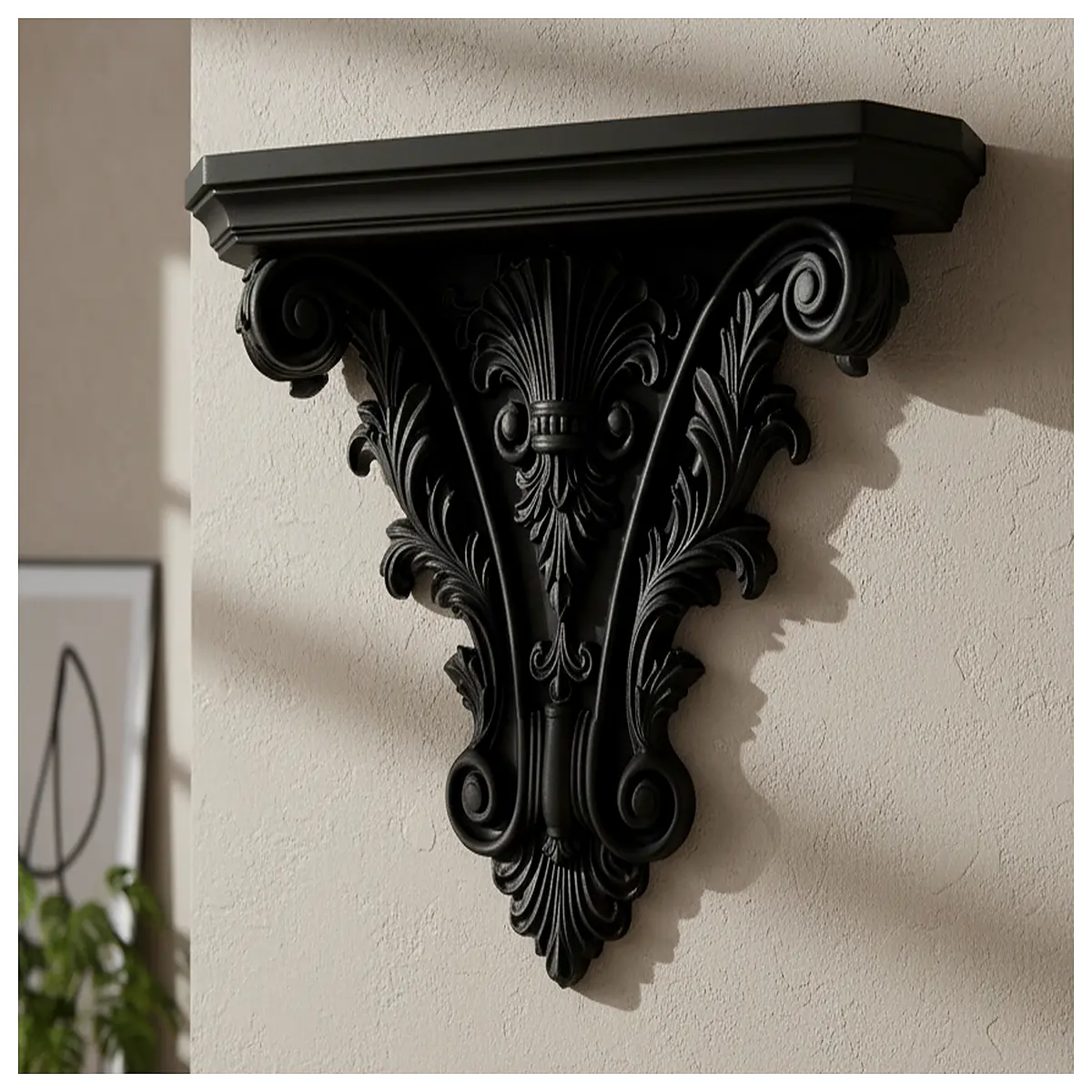Baroque Wall Shelves Decorative Console Display Shelf Living Room Bookshelf Home Decor Wall Mounted Display Cabinet