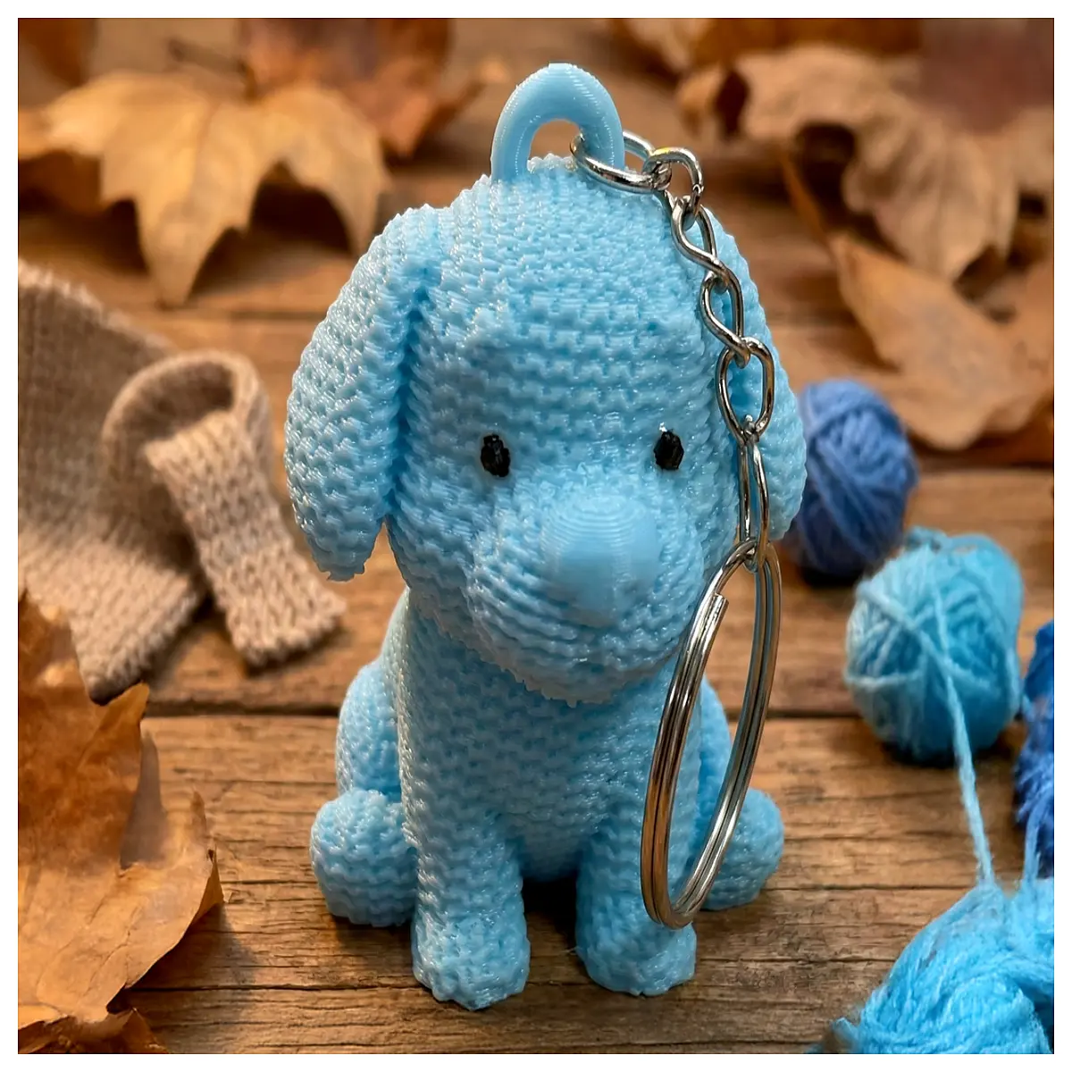 Knitted Plush Puppy Figurine Pet Decoration Cute Keychain Accessory Creative Gift Home Decor Plush Toy