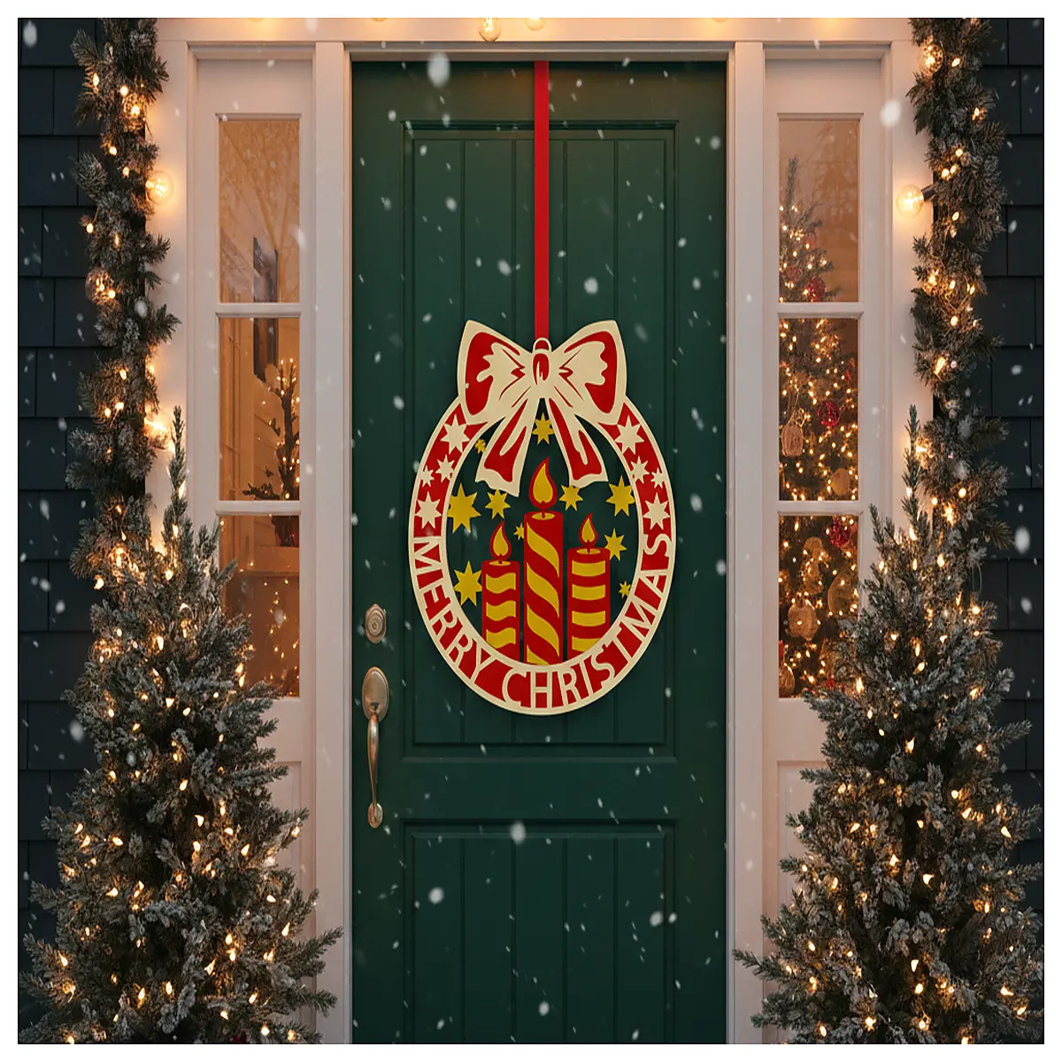 Christmas Decoration Door Handle Accessories Festive Gift Christmas Theme Door Knobs Decorative Ornament Christmas Decorations