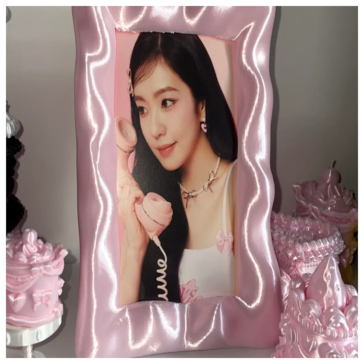 Elegant Silk Photo Frame 6 Inch Vertical Calendar Photo Postcard Display Decoration Memory Keepsake Photography Accessory