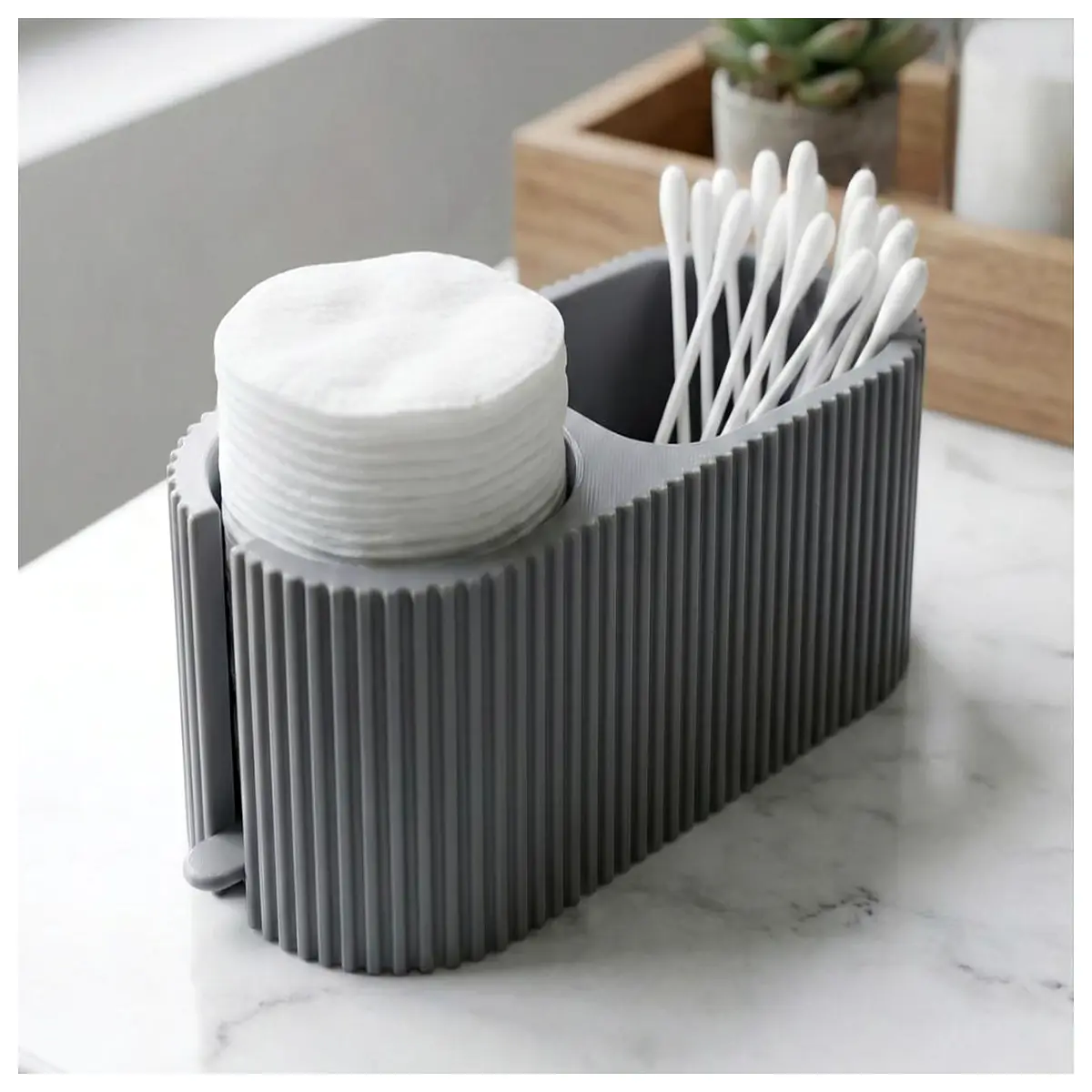 modern ribbed bathroom organizer gift set for home decor storage
