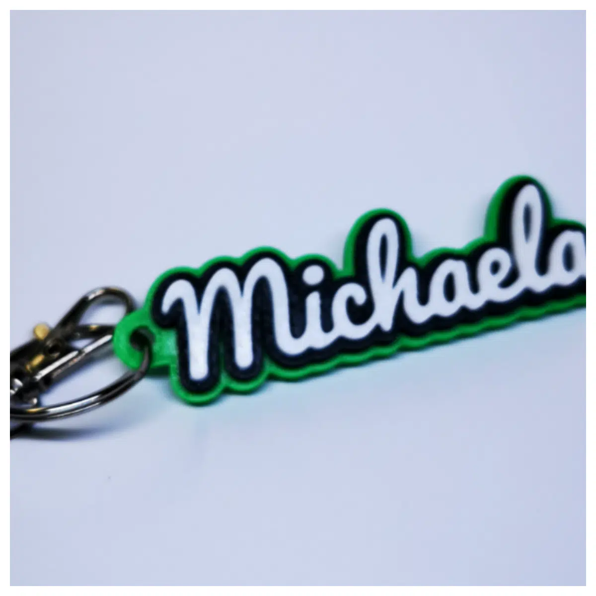 cute michaela keychain for bags personalized name keyring leather key holder women durable metal key fob organizer trendy accessory for keys