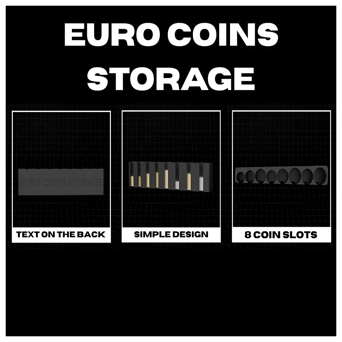 Euro Coin Storage Box Money Organizer Coin Holder Cash Storage Solution Practical Durable