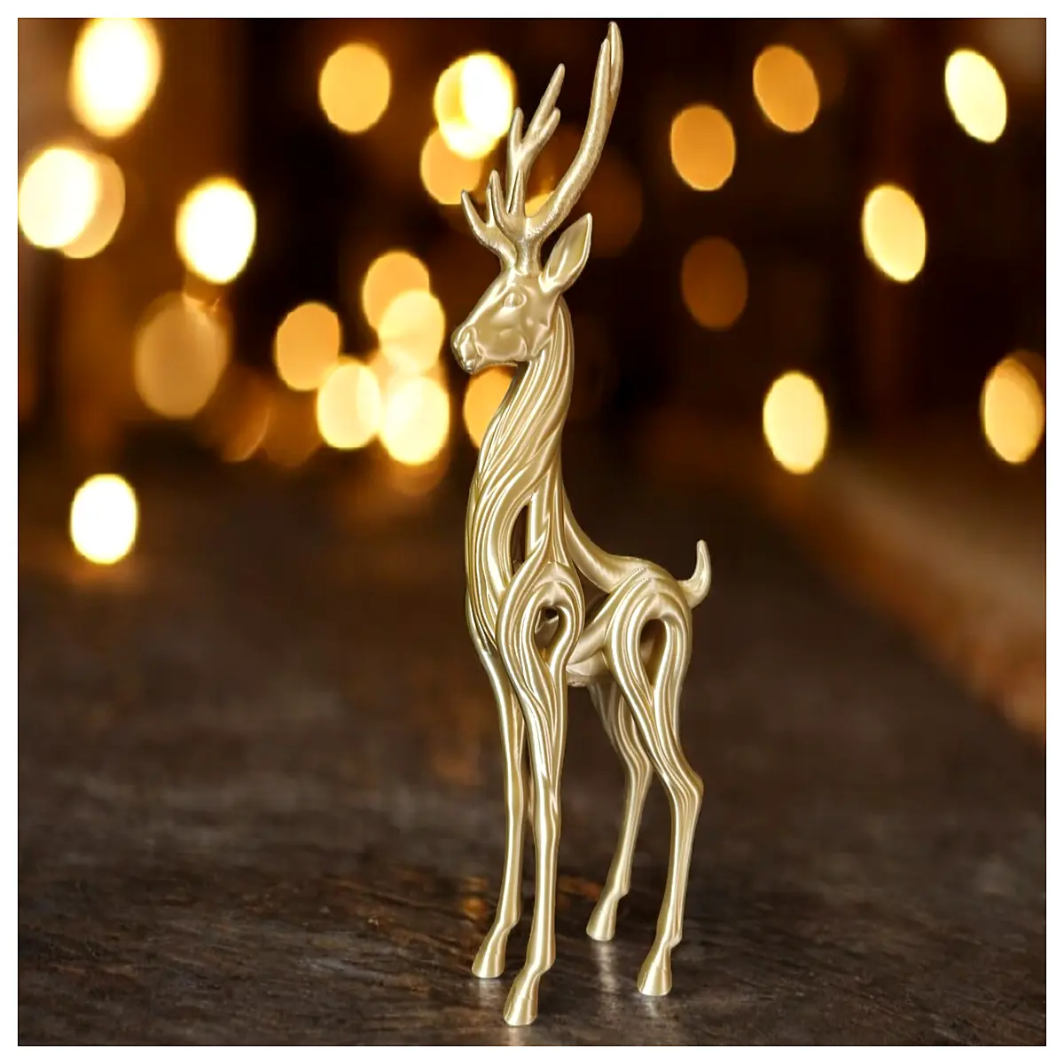 Elegant Flowing Deer Sculpture Abstract Art Home Decor Figurine Living Room Ornament Deer Statue Accessory