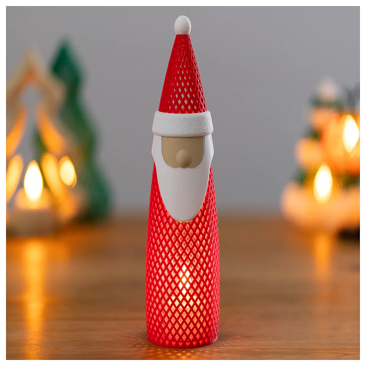 santa claus tea candles red white for christmas table centerpiece holiday party decor festive winter night lighting