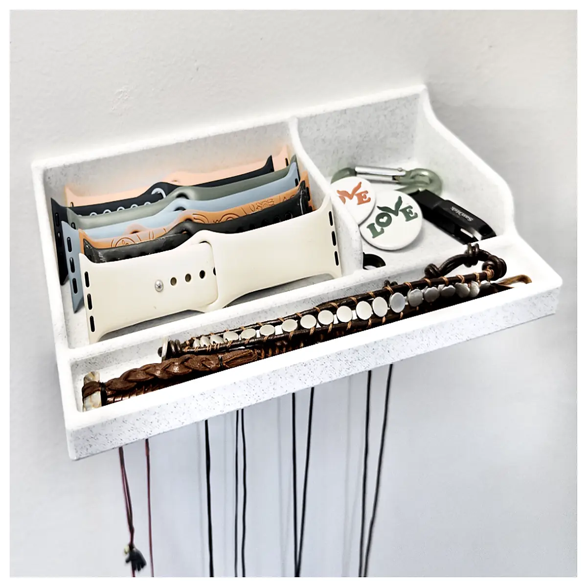 Wall Mounted Jewelry Organizer Necklace Earrings Display Rack Jewelry Storage Solution Protection Multi Functional