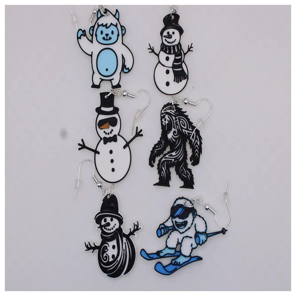 cute snowman and earrings for winter holiday gift festive animal stud earrings for women girls