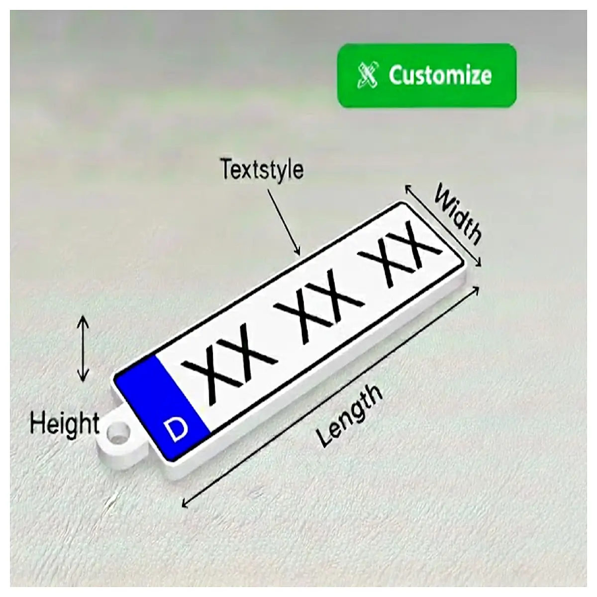 License Plate Keychain Car Accessories Keyring Vehicle Decoration Auto Parts Accessories