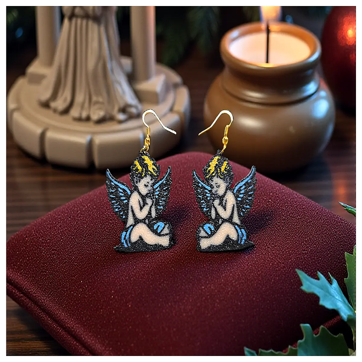 cute angel wing earrings for women dainty gold silver charm jewelry fairy core aesthetic drop studs kawaii her